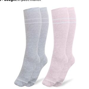 Kindred Bravely Gray and Pink Knee-High Compression Socks